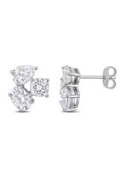 Buy 🤩 4.8 ct. t.w. Created Moissanite Three-Stone Earrings in Sterling Silver by Belk & Co. ❤️ -DealsBelk & Co. Store Belk 35532