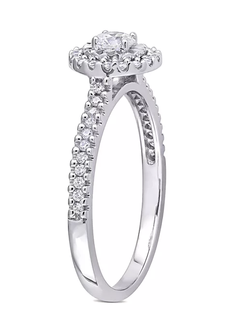 Discount โ๏ธ 3/8 ct. t.w. Diamond Halo Engagement Ring in 10k White Gold by Belk & Co. ๐ 3 Discount โ๏ธ 3/8 ct. t.w. Diamond Halo Engagement Ring in 10k White Gold by Belk & Co. ๐ - Image 3