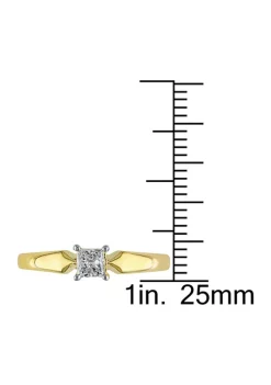 Hot Sale 🎉 1/3 ct. t.w. Princess Cut Diamond Solitaire Engagement Ring in 10k Yellow Gold by Belk & Co. 😉 -DealsBelk & Co. Store Belk 35552