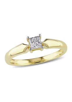Hot Sale 🎉 1/3 ct. t.w. Princess Cut Diamond Solitaire Engagement Ring in 10k Yellow Gold by Belk & Co. 😉 -DealsBelk & Co. Store Belk 35553