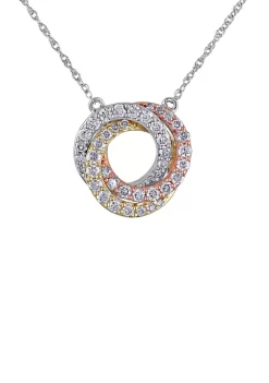 Deals 😀 1/2 ct. t.w. Diamond Interlaced Swirl Necklace in Tri Tone Gold by Belk & Co. 🌟 -DealsBelk & Co. Store Belk 35556