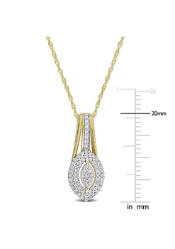 Wholesale 🔥 1/4 ct. t.w. Diamond Double Halo Marquise Cluster Pendant with Chain in 10K Yellow Gold by Belk & Co. ⭐ -DealsBelk & Co. Store Belk 35565