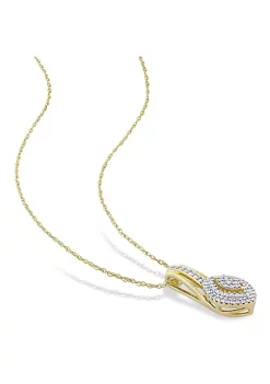 Wholesale 🔥 1/4 ct. t.w. Diamond Double Halo Marquise Cluster Pendant with Chain in 10K Yellow Gold by Belk & Co. ⭐ -DealsBelk & Co. Store Belk 35566