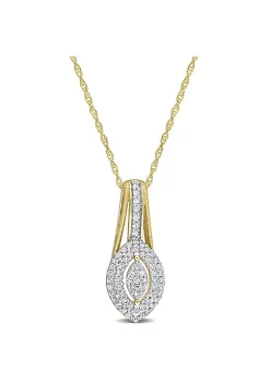 Wholesale 🔥 1/4 ct. t.w. Diamond Double Halo Marquise Cluster Pendant with Chain in 10K Yellow Gold by Belk & Co. ⭐ -DealsBelk & Co. Store Belk 35567