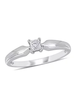 Buy 😉 1/5 ct. t.w. Princess Cut Diamond Solitaire Engagement Ring in 10k White Gold by Belk & Co. 🌟 -DealsBelk & Co. Store Belk 35582