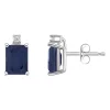 Outlet 👍 14K Gold 6x4 Emerald Cut Sapphire Diamond Accent Earrings by Belk & Co. 👍