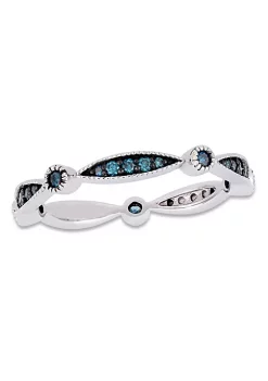 Cheapest 🥰 1/4 ct. t.w. Blue Diamond Eternity Band in 10K White Gold with Black Rhodium Plating by Belk & Co. 🧨 -DealsBelk & Co. Store Belk 35597
