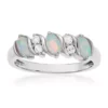 Hot Sale 🤩 Lab Created 0.9 ct. t.w. Created Opal and White Topaz Ring in Sterling Silver by Belk & Co. 🥰