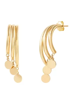 Top 10 👏 3 Row Grad J Hoop with Disc Drop Earrings in 10K Yellow Gold by Belk & Co. 💯 -DealsBelk & Co. Store Belk 35605