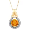 Cheapest 💯 10K Yellow Gold Citrine with Diamond Accent Love Knot Pendant by Belk & Co. 😍