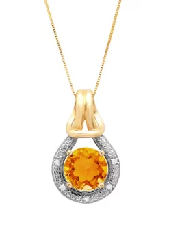 Cheapest 💯 10K Yellow Gold Citrine with Diamond Accent Love Knot Pendant by Belk & Co. 😍 -DealsBelk & Co. Store Belk 35611
