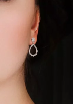 Best Sale 🧨 2.2 ct. t.w. Created Moissanite Teardrop Dangle Earrings in Sterling Silver by Belk & Co. 🌟 -DealsBelk & Co. Store Belk 35615