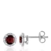 Brand new 🎉 Garnet and Diamond Earrings in Sterling Silver by Belk & Co. ✨