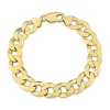 Promo 🔥 18k Yellow Gold Plated Sterling Silver 12.5mm Flat Curb Chain Bracelet, 9" by Belk & Co. 🥰
