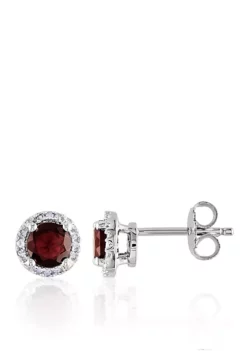 Brand new 🎉 Garnet and Diamond Earrings in Sterling Silver by Belk & Co. ✨ -DealsBelk & Co. Store Belk 3566