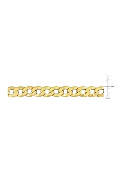 Promo 🔥 18k Yellow Gold Plated Sterling Silver 12.5mm Flat Curb Chain Bracelet, 9" by Belk & Co. 🥰 -DealsBelk & Co. Store Belk 35660