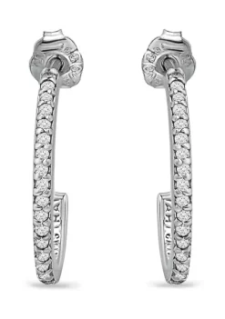 Discount 😉 1/6 ct. t.w. Diamond Hoop Earrings in Sterling Silver by Belk & Co. 🤩 -DealsBelk & Co. Store Belk 35679