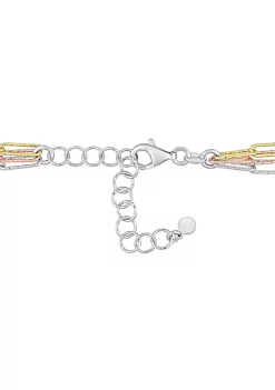 Promo 🌟 Multi-Strand Paperclip Chain Necklace in 3-Tone 18k Gold Plated Sterling Silver, 18" by Belk & Co. ⭐ -DealsBelk & Co. Store Belk 35688