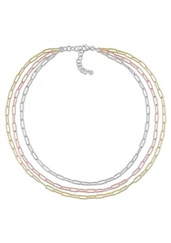 Promo 🌟 Multi-Strand Paperclip Chain Necklace in 3-Tone 18k Gold Plated Sterling Silver, 18" by Belk & Co. ⭐ -DealsBelk & Co. Store Belk 35689