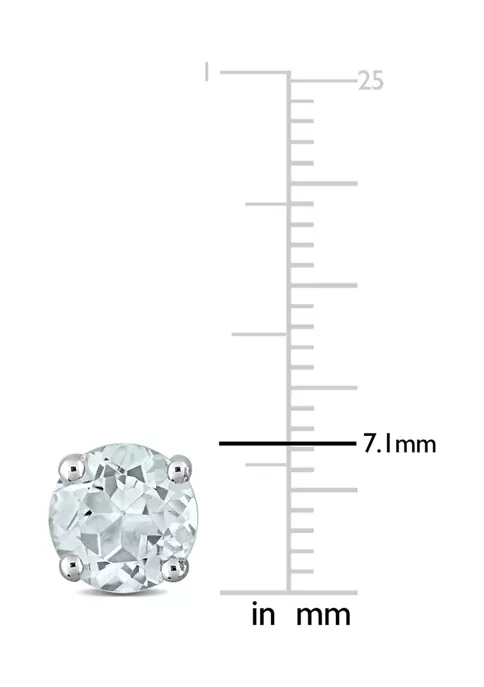 Promo ๐ 2.30 ct. t.g.w. Aquamarine Solitaire Stud Earrings in Sterling Silver by Belk & Co. ๐ 2 Promo ๐ 2.30 ct. t.g.w. Aquamarine Solitaire Stud Earrings in Sterling Silver by Belk & Co. ๐ - Image 2