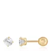 Best deal 🧨 Kids Cubic Zirconia Stud Earrings in 14K Yellow Gold by Belk & Co. ⭐