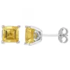 Cheap 🛒 2.1 CT TGW Square Citrine Earrings in Sterling Silver by Belk & Co. 🥰