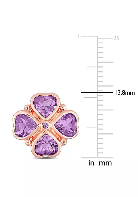 Best deal ๐ 3.25 CT TGW Rose de France Clover Earrings in Rose Plated Sterling Silver by Belk & Co. โ๏ธ 2 Best deal ๐ 3.25 CT TGW Rose de France Clover Earrings in Rose Plated Sterling Silver by Belk & Co. โ๏ธ - Image 2