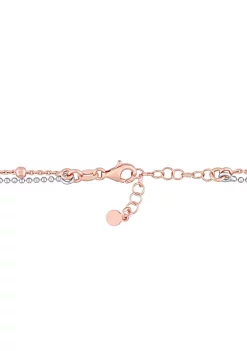 New ✔️ 2-Tone 2-Strand Ball Bead Chain Necklace in 18k Rose Gold Plated Sterling Silver, 19" by Belk & Co. ⭐ -DealsBelk & Co. Store Belk 35710