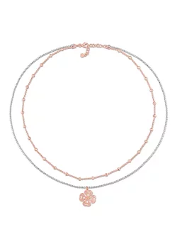 New ✔️ 2-Tone 2-Strand Ball Bead Chain Necklace in 18k Rose Gold Plated Sterling Silver, 19" by Belk & Co. ⭐ -DealsBelk & Co. Store Belk 35711