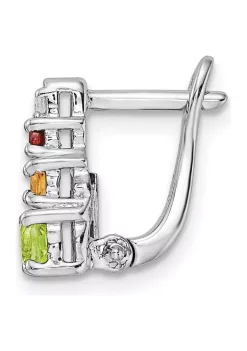 Top 10 ✨ 7/8 ct. t.w. Peridot, Citrine, Garnet and White Topaz Hinged Earrings in Rhodium-Plated Sterling Silver by Belk & Co. 🔔 -DealsBelk & Co. Store Belk 35717