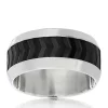 Wholesale 🔥 Men's Stainless Steel Ring with Black Pattern by Belk & Co. 🔥