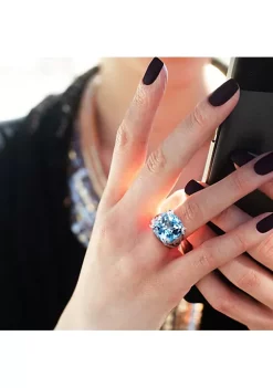 Best deal 🔥 Sky Blue Topaz and 7/8 CT TW Diamond Cocktail Ring in 14k White Gold by Belk & Co. 🥰 -DealsBelk & Co. Store Belk 35726