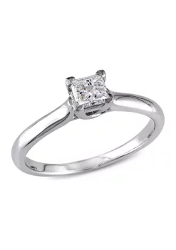 Flash Sale ๐ 1/2 CT TW Princess Cut Diamond Solitaire Ring in 14k White Gold by Belk & Co. ๐