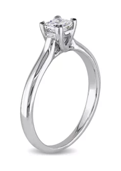 Flash Sale 😉 1/2 CT TW Princess Cut Diamond Solitaire Ring in 14k White Gold by Belk & Co. 👏 -DealsBelk & Co. Store Belk 35735