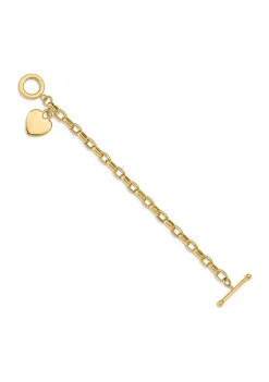Flash Sale ✔️ 14K Yellow Gold Heart Charm Bracelet by Belk & Co. 🌟 -DealsBelk & Co. Store Belk 35743