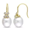 Top 10 🎉 11.5-12 MillimeterSouth Sea Cultured Pearl and 1/8 ct. t.w. Diamond Petal Earrings in 14k Yellow Gold by Belk & Co. 😀