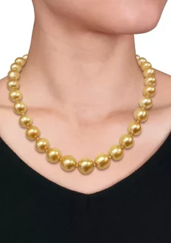 Wholesale 👍 10-12.5 Millimeter Cultured South Sea Pearl Necklace with 14K Yellow Gold by Belk & Co. 👍 -DealsBelk & Co. Store Belk 35754