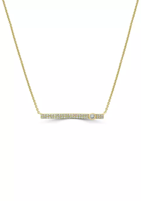 Outlet ๐ 1/5 ct. t.w. Diamond Bar Necklace in 14K Yellow Gold by Belk & Co. โจ 1 Outlet ๐ 1/5 ct. t.w. Diamond Bar Necklace in 14K Yellow Gold by Belk & Co. โจ