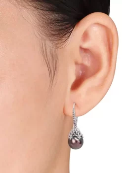 Best reviews of 🔥 9-10MM Tahitian Cultured Pearl Filigree Drop Earrings in 14k White Gold by Belk & Co. ⌛ -DealsBelk & Co. Store Belk 35795