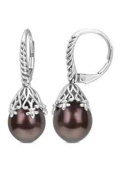Best reviews of 🔥 9-10MM Tahitian Cultured Pearl Filigree Drop Earrings in 14k White Gold by Belk & Co. ⌛ -DealsBelk & Co. Store Belk 35797