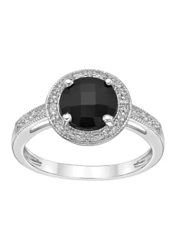 Buy 🛒 2.35 ct. t.w. Black Onyx, Created White Sapphire and Diamond Accent Ring in Sterling Silver by Belk & Co. 💯 -DealsBelk & Co. Store Belk 35825