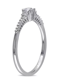 Promo ❤️ Lab Created 1/3 CT TGW Created White Sapphire and Diamond Accent Promise Ring in Sterling Silver by Belk & Co. ✨ -DealsBelk & Co. Store Belk 3583