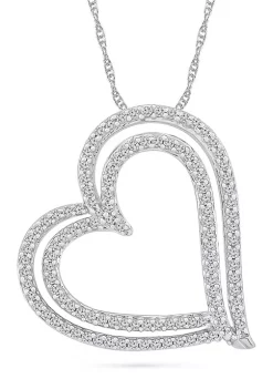 Best Pirce 😍 1/2 ct. t.w. Sterling Silver Heart Pendant Necklace by Belk & Co. ⌛ -DealsBelk & Co. Store Belk 35835