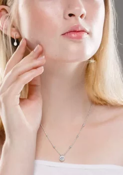 Best reviews of 🎉 Lab Created 2 7/8 CT DEW Moissanite Halo Leverback Earrings and Pendant Set in Sterling Silver by Belk & Co. 💯 -DealsBelk & Co. Store Belk 35841