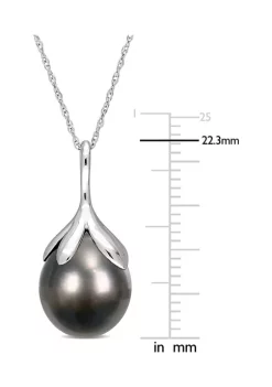 Wholesale 💯 10-11MM Tahitian Cultured Pearl Necklace in 14k White Gold by Belk & Co. 🎉 -DealsBelk & Co. Store Belk 35846