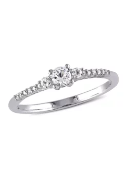 Promo ❤️ Lab Created 1/3 CT TGW Created White Sapphire and Diamond Accent Promise Ring in Sterling Silver by Belk & Co. ✨ -DealsBelk & Co. Store Belk 3585