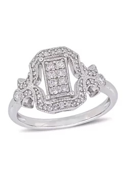 Flash Sale 😉 1/3 ct. t.w. Diamond Halo Engagement Ring in Sterling Silver by Belk & Co. 🔥