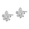 Cheapest 😀 1/6 ct. t.w. Diamond Fleur de Lis Post Earrings in Rhodium Plated Sterling Silver by Belk & Co. 💯