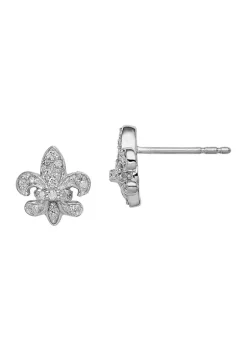 Cheapest ๐ 1/6 ct. t.w. Diamond Fleur de Lis Post Earrings in Rhodium Plated Sterling Silver by Belk & Co. ๐ฏ 5 Cheapest ๐ 1/6 ct. t.w. Diamond Fleur de Lis Post Earrings in Rhodium Plated Sterling Silver by Belk & Co. ๐ฏ -DealsBelk & Co. Store Belk 35895