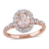 Best reviews of 🎉 Morganite, White Topaz and Diamond Accent Oval Vintage Ring in 14k Rose Gold by Belk & Co. 🤩